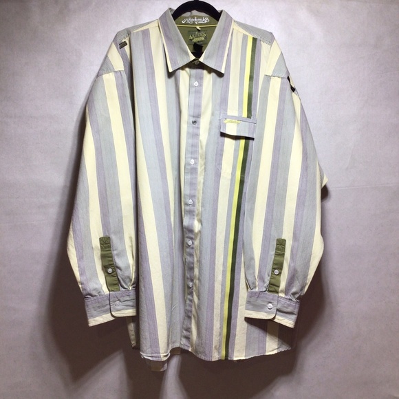 Akademiks Stripe Long Sleeve Button Down Shirt, Size 3XL - Picture 1 of 10